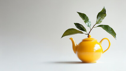 Yellow teapot for lemon tea