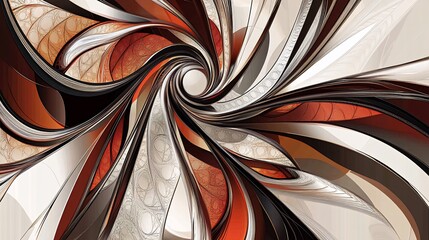 Abstract swirling pattern with shades of brown, white and orange.