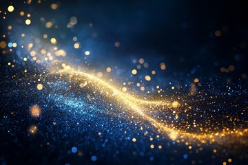 Obraz premium Enchanting golden and blue starry trail creating a magical atmosphere for new year s celebration