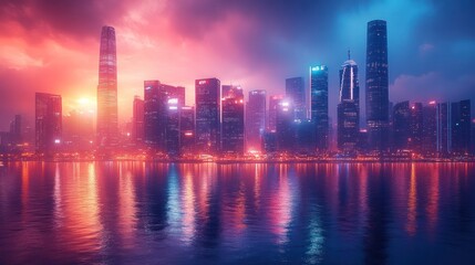 A striking image of a city skyline blended with transparent financial graphs and charts, symbolizing urban investments and rising economic growth.