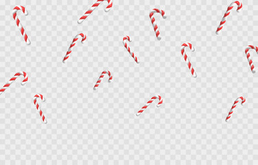 Vector Christmas sweet canes png. Christmas sweet canes falling from above png. Candy cane, red striped cane. Christmas background.