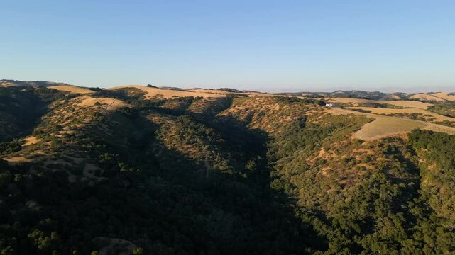 Aerial view of the Paso Robles, California Mountains 