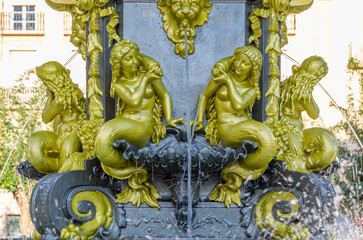 Fountain of the Muses in Huesca, Spain, built in 1885