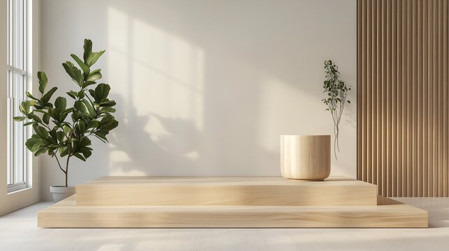 product display podium scene decorated with modern house stock illustratior ai generative 