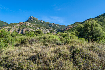Rocky landscape in Sierra de Guara Natural Park, Spain
