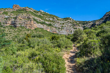 Rocky landscape in Sierra de Guara Natural Park, Spain