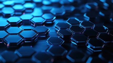 Obraz premium Describe a background featuring a pattern of interconnected hexagons.