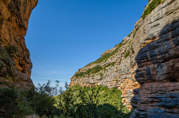 Rocky landscape in Sierra de Guara Natural Park, Spain