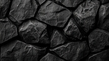 Illustrate a background featuring a rough, grainy texture in black or dark gray stone.