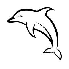 Dolphin Vector Illustration for SVG, Cricut, Silhouette Cut Files, Logo Icon, Clipart, and T-shirt Graphics