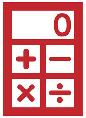 Obraz premium シンプルな電卓のアイコン 赤