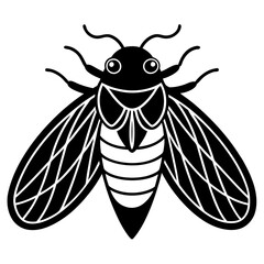 Silhouette art of a Cicada vector illustration 