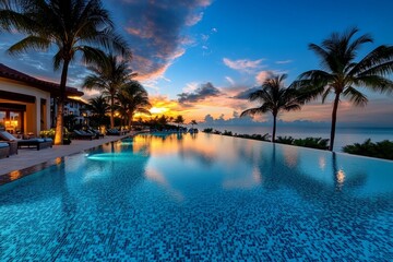 Fototapeta premium Best Hotels and Resorts in Florida illustrated in a travel infographic, featuring top luxury and family-friendly resorts across the state