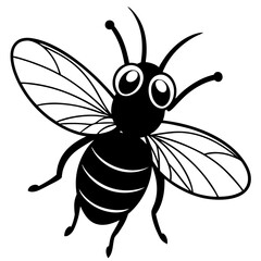 Bee cartoon character vector illustration 