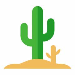 A Cactus plant in the desert vector illustration 