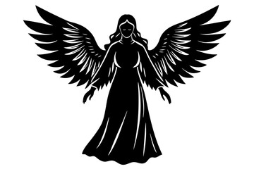 Angels with wings icons in flat, line styles editable stock. Spread, Christmas vectors on transparent background. Holy angel signs for mobile concept and website design. Symbol, logo illustration.