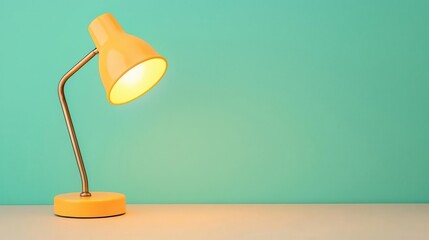 A vintage desk lamp with a brass finish, isolated and casting a focused yet warm ambient light brass desk lamp, illumination, ambient retro