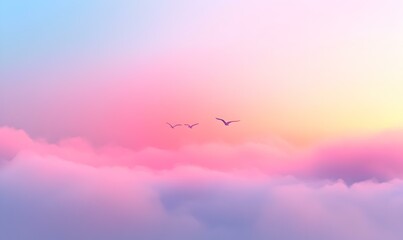 Fototapeta premium Morning Reverie, a serene watercolor scene capturing a tranquil dawn with soft hues and gentle reflections, evoking calm and introspection.