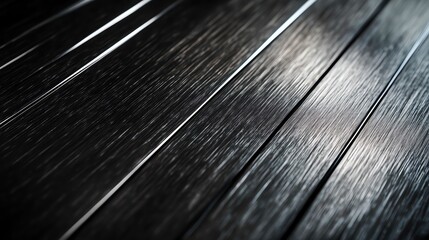 A close-up view of sleek, polished wood texture with shining lines, perfect for backgrounds and design projects.
