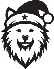 Merry Christmas Santa Cute dog silhouette vector design