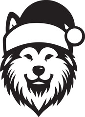 Merry Christmas Santa Cute dog silhouette vector design