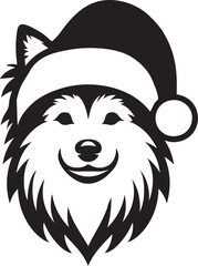 Merry Christmas Santa Cute dog silhouette vector design