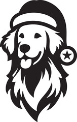 Merry Christmas Santa Cute dog silhouette vector design