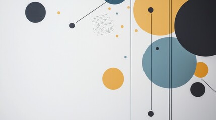 Clean and minimalist geometric design featuring circles and dotted lines
