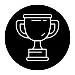 A simple outline of a trophy symbolizing achievement and success.