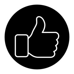 A hand gesture depicting a thumbs-up sign, symbolizing approval or agreement.
