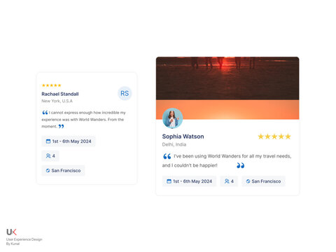 Web Design UI Template Testimonial Cards 