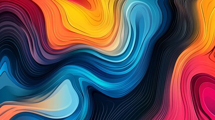 Abstract colorful liquid wave background with dynamic shapes.