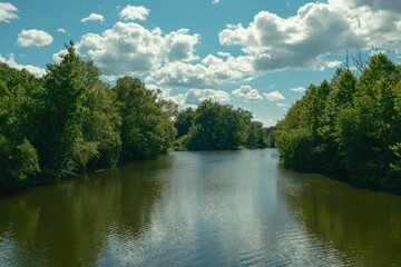 Fototapeta premium The Ramapo River in Oakland, New Jersey