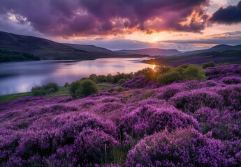 Fototapeta premium heather covered moors