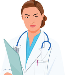 Fototapeta premium young smiling female doctor, Female Doctor Character