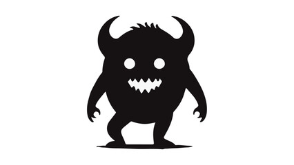 black shape of a happy monster