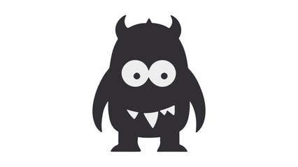 cute simple monster illustration with tooth