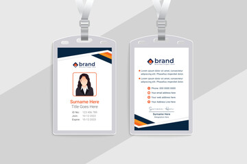 Orange color shape id card design
