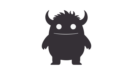 Fototapeta premium black cartoon monster vector illustration