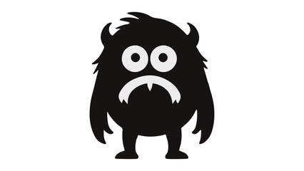 sad shape of a monster vector illustration