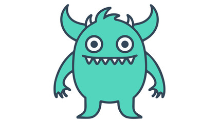 simple blue cartoon monster
