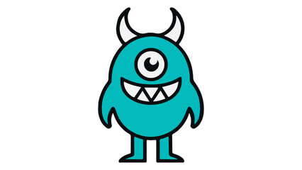 blue cartoon monster with one eye