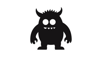 simple monster vector silhouette illustration shape