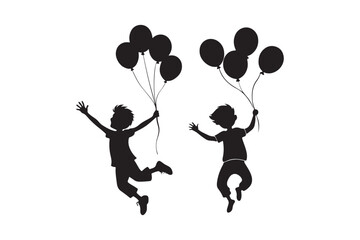 Silhouette of a child holding a balloon