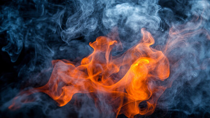 abstract orange and black smoke