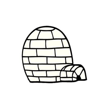 cartoon doodle ice igloo