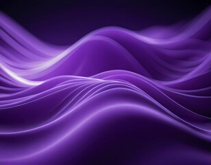 Obraz premium Soft, flowing 3D waves form an abstract pattern in rich shades of purple and violet, evoking a sense of calm and tranquility. The gradient enhances the serene atmosphere of the visual. Generative AI