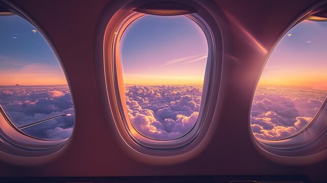 window of a private jet, travel concept 
