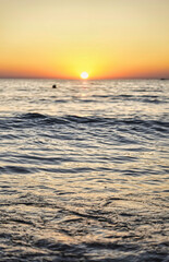Sunset over mediterranean sea