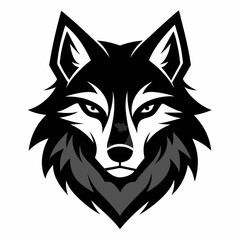 Wolf head logo style vector illustration on white background